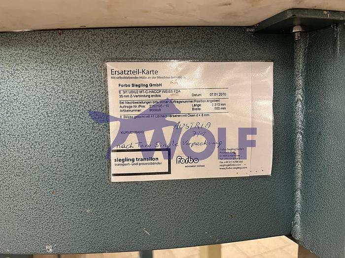 Used 90°-Kurventisch BLUM - Type TU-90-480-R, rechts abbiegend.