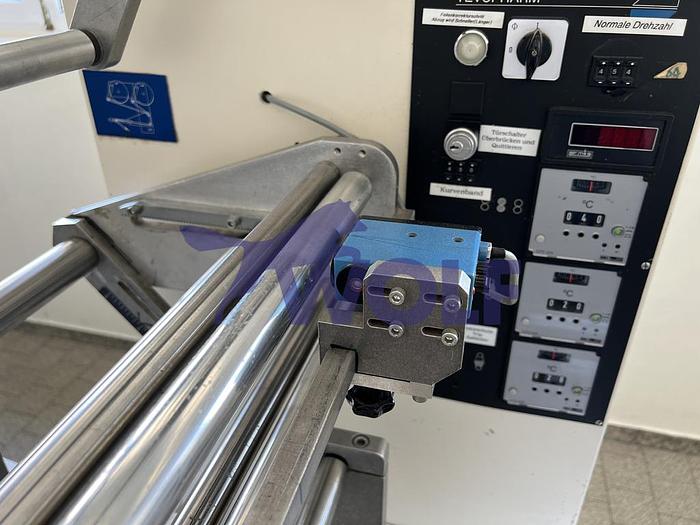 Gebraucht Horizontalschlauchbeutelmaschine TEVOPHARM - Pack-6 mit ca. 2,5 Meter Einlaufband. Baujahr 1986