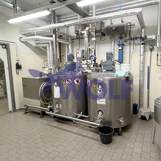 Used Edelstahl-Rührwerksbehälter VANA - Type SRB-1000 mit ca. 1.000 Litern Inhalt.