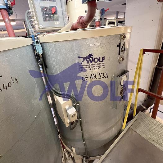 Used Rührwerksbehälter (14) THOUET - Type RW-1000 mit ca. 1.000 kg Inhalt.