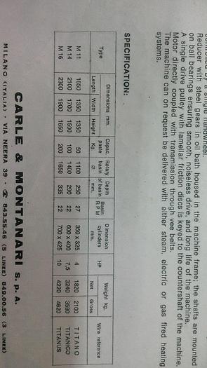 Used Melangeur CARLE & MONTANARI Type M16