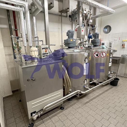 Used Edelstahl-Rührwerksbehälter VANA - Type SRB-1000 mit ca. 1.000 Litern Inhalt.