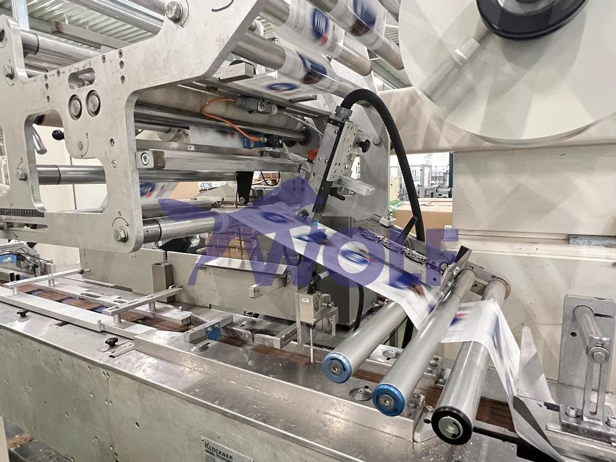 Gebraucht Horizontal-Schlauchbeutelpackmaschine KLÖCKNER - TEVOPHARM Type Pack-70 mit Produkteinlauftisch TB