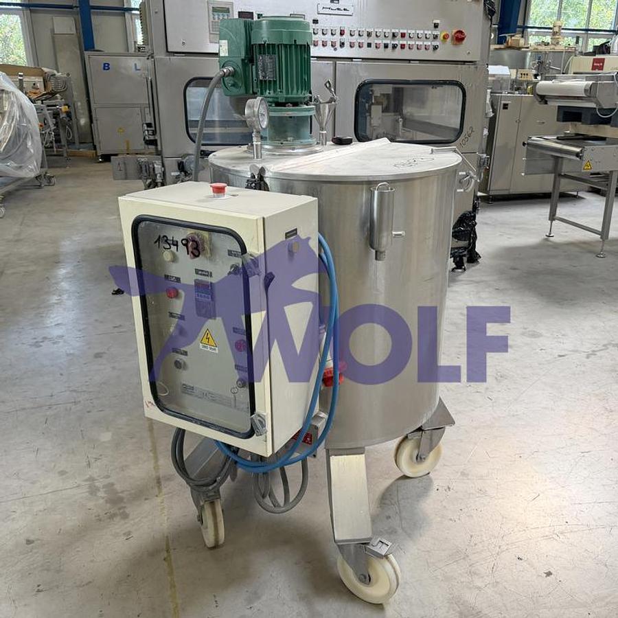 Used Stainless steel container GS-COATING SYSTEM - Model CAR-200 with approx. 200 liters capacity.