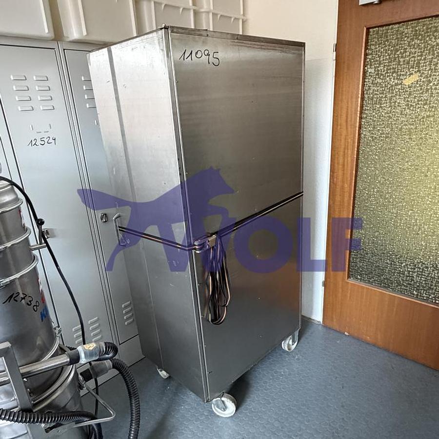 Used mobile stainless steel trolley with - sheets and gates.
