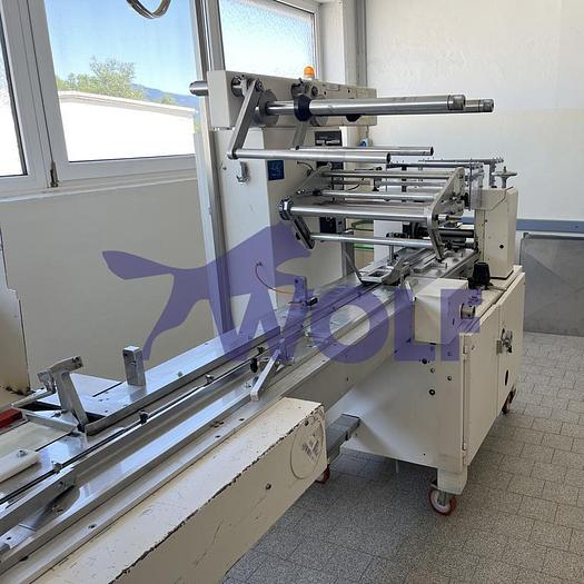 Gebraucht Horizontalschlauchbeutelmaschine TEVOPHARM - Pack-6 mit ca. 2,5 Meter Einlaufband. Baujahr 1986