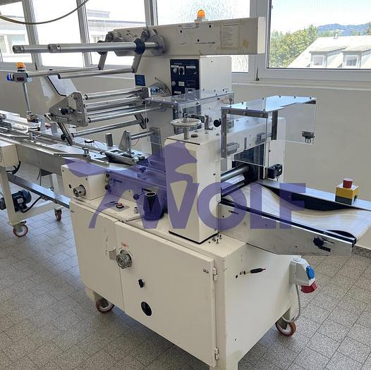 Gebraucht Horizontalschlauchbeutelmaschine TEVOPHARM - Pack-6 mit ca. 2,5 Meter Einlaufband. Baujahr 1986