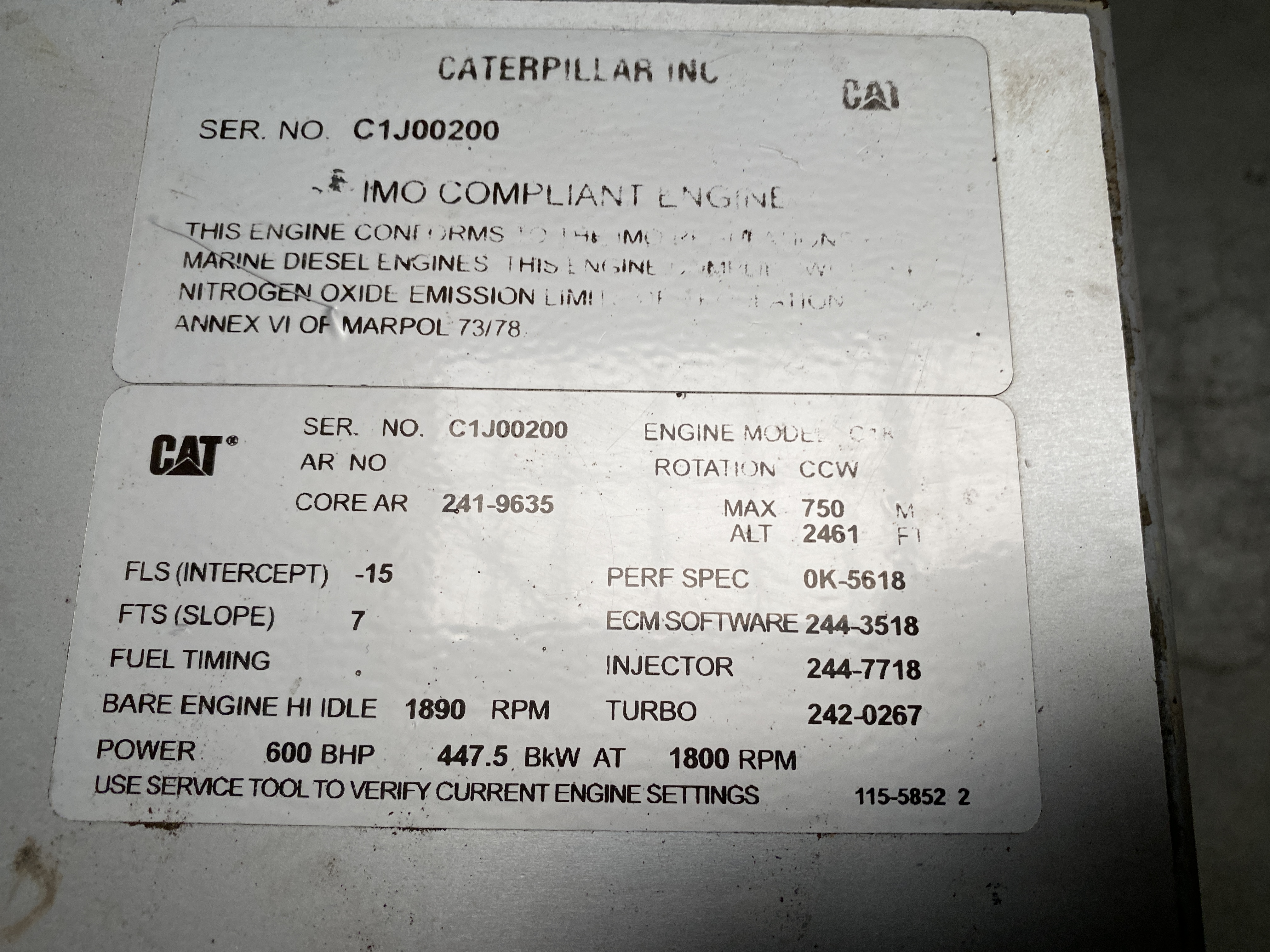 Used 2003 CATERPILLAR C18