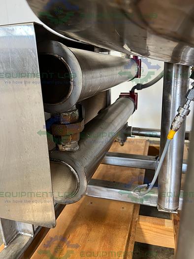 Used Metal Fabrication 50 Gallon Jacketed Mixing Tank w/ Side Sweeper, Controller