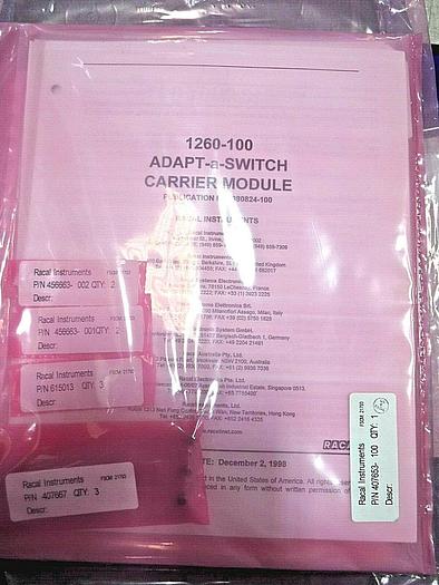 Racal 1260-100, 407655-01T Adapt-A-Switch VXIbus Carrier Module Rev 1.4, OPT 01T