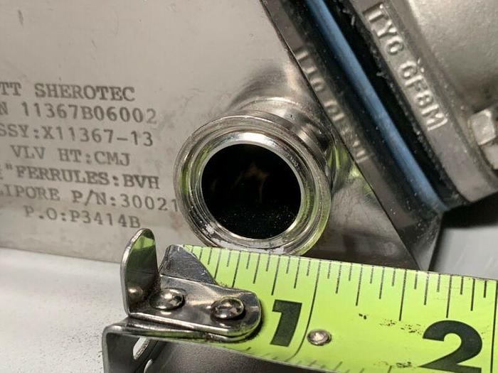 Used 3 ITT Pure-Flo Sherotec Stainless Steel Valves w/ Position Monitor 3/4" Sanitary