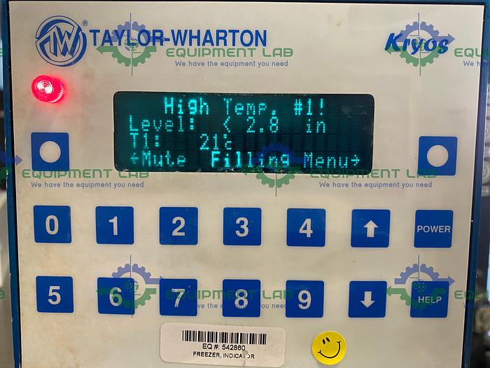 Used Taylor Wharton LABS20K LN2 Liquid Nitrogen Cryogenic Storage w/ Kryos Controller