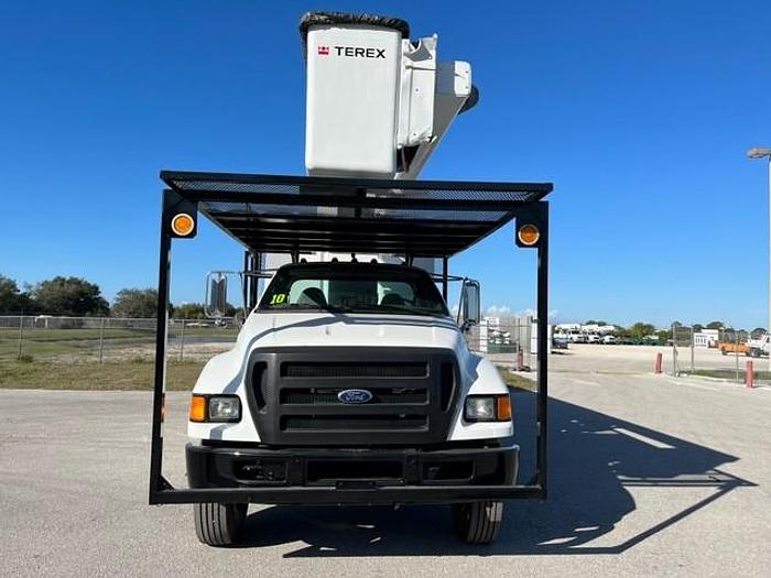 Used C59623 Terex Hiranger XT60 65ft Bucket Boom on 2010 Ford F750 Forestry Dump Truck