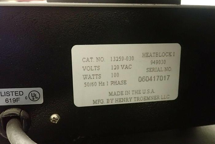 Used Troemner VWR 13259-030 Standard Heat Block w/ Medo LA-45B-A1102-E1-0513 Air Pump
