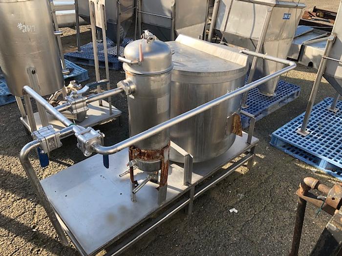 Used 60 Gallon Vertical Stainless Steel Tank