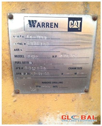 Used Item 0643 : Caterpillar 3412 Generator Set w/ Engine