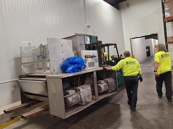 Used APV 48" TWO ROLL EXTRUDER WITH ULTRASONIC GUILLOTINE CUTTER