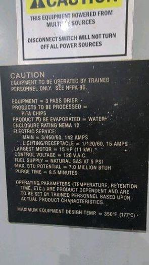 Used Aeroglide Model C 3 84-38 RGC 3 pass Dryer