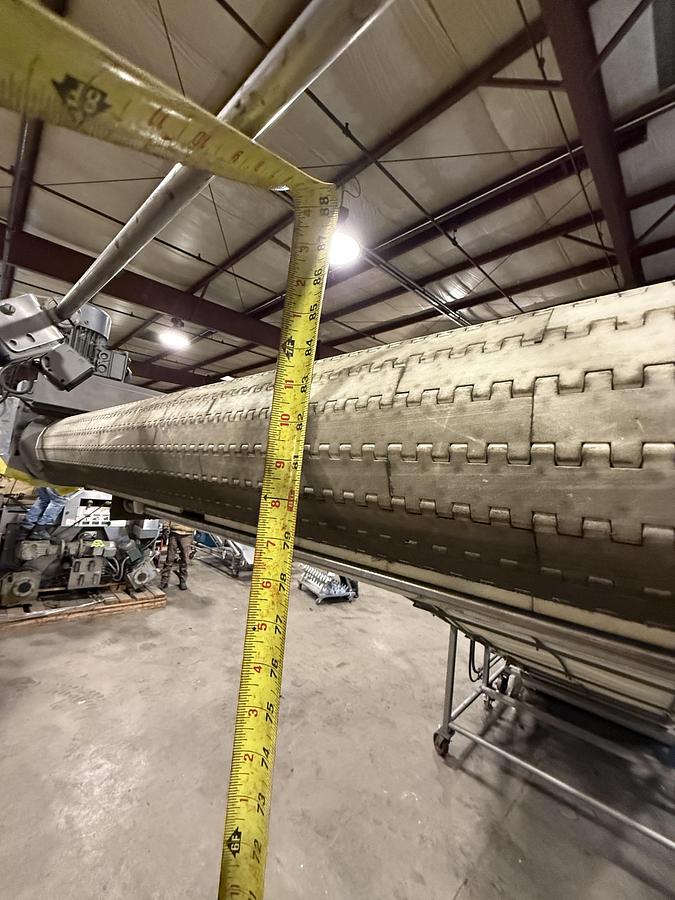 Used FOOD PROCESS AUTOMATION 50IN WIDE BELT INCLINE CONVEYOR WITH LOMA METAL DETECTOR