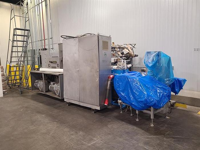 Used APV 48" TWO ROLL EXTRUDER WITH ULTRASONIC GUILLOTINE CUTTER