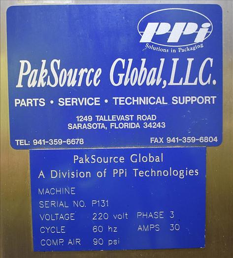 Used PSG Lee Stand UP pre-made pouch packager, model RP-84T/Z-36