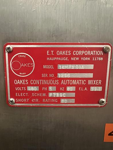 Used E.T OAKS CONTINUOUS MIXERS