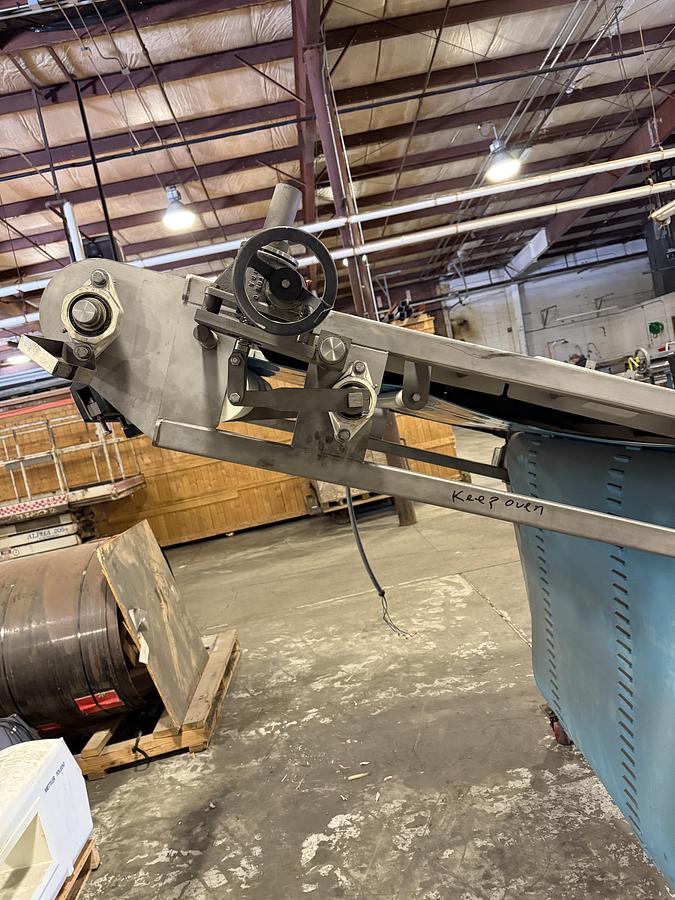 Used FOOD PROCESS AUTOMATION 48IN WIDE BELT INCLINE CONVEYOR WITH 2016 LOMA METAL DETECTOR DISCHARGE HEIGHT 75.’ MODEL 423048003 SN 2818709