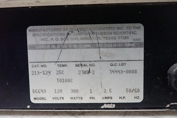 Used Coulter CMS Curtin Matheson Scientific 213-124 Model B6643 Equatherm Water Bath