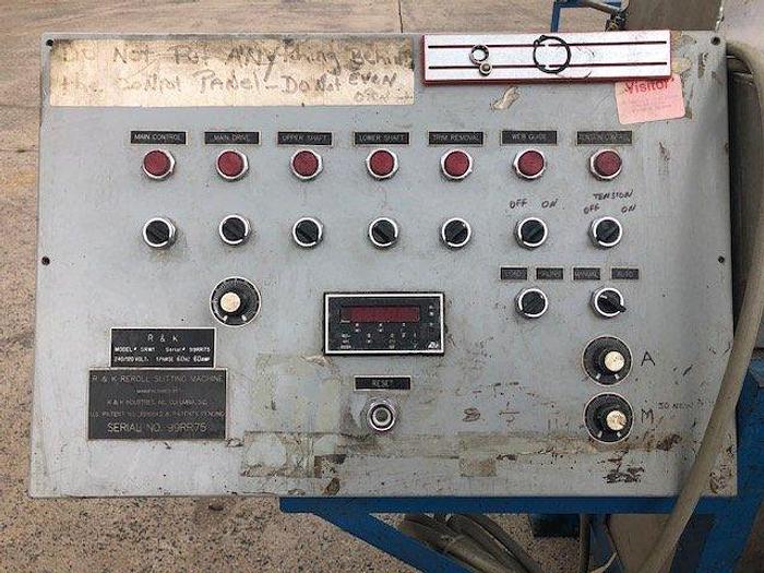 Used 54" R & K   MDL.  SRW 1 CANTILEVER  DUPLEX COUNTER ROLL REWINDER