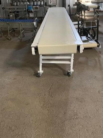 Used 16.5' Long x 18" Wide Portable Sanitary Flat Belt Conveyor