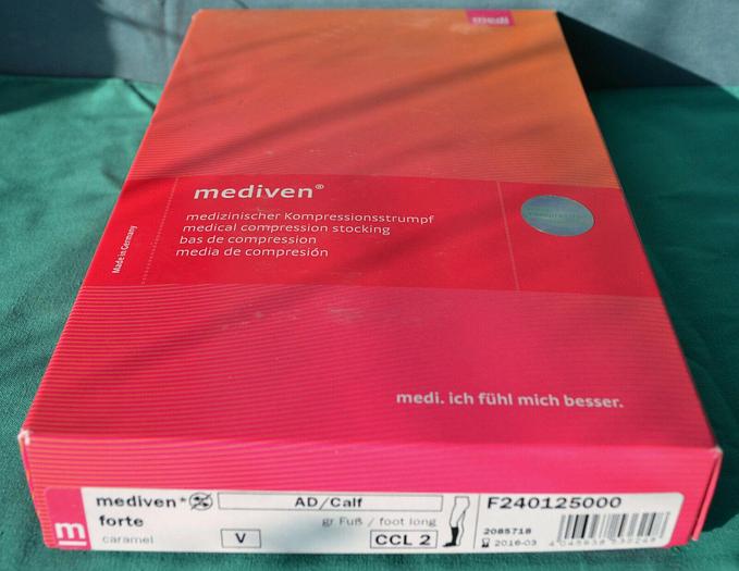 Used Mediven Compression Stocking Forte Caramel V AD/Calf CCL 2 AD cB 26-30