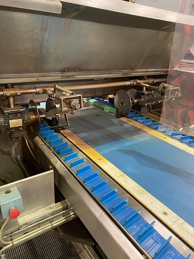 Used Stainless Steel Trimming Line with take-away waste conveyor 5m L 1.1m W