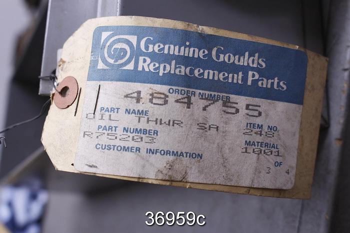 Unused Goulds 3415 M Oil Thrower, Item 248, Part No. R 75203 #36959