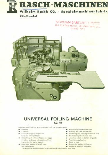 Used Rasch chocolate foil wrapper