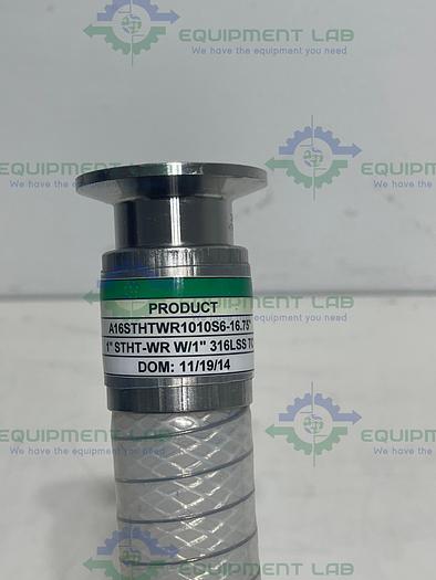 Used Sani-Tech  STHT-R-WR-1000 17" Silicone Hose w/ 1" Sanitary Fitting