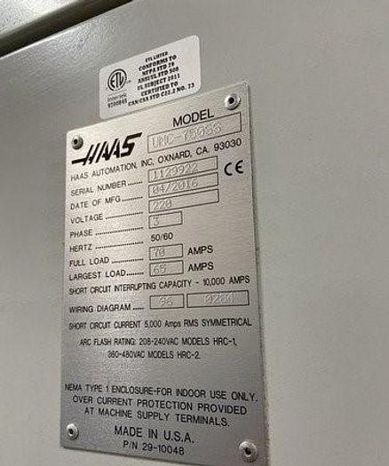 Used 2016 Haas UMC-750SS