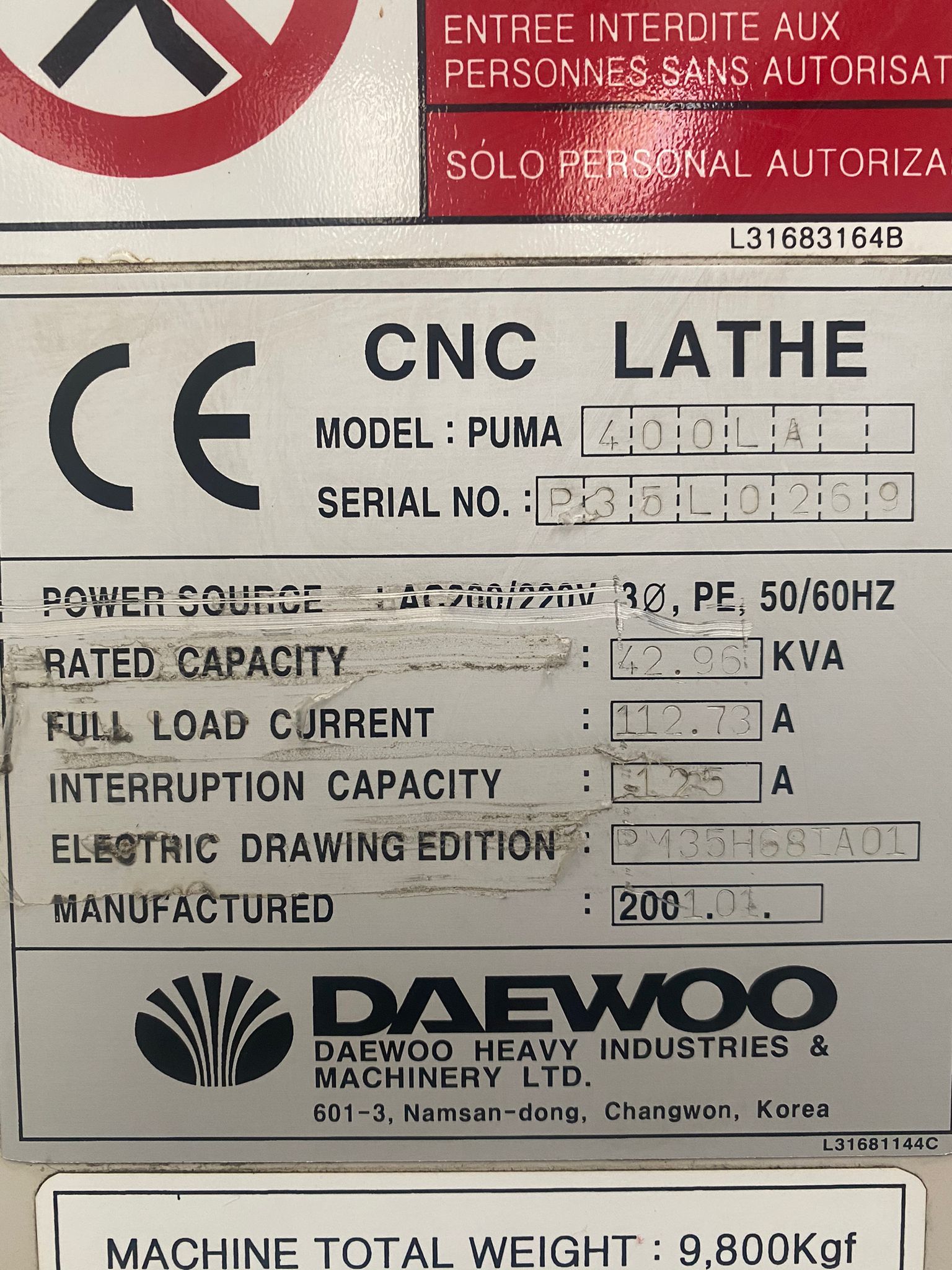 Usato 2001 Daewoo PUMA 400LA