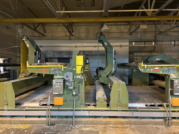 Used TOSCHI - TOSOTEC 4000-3S 134" (3400MM) TWO DRUM SLITTER REWINDER FOR TISSUE