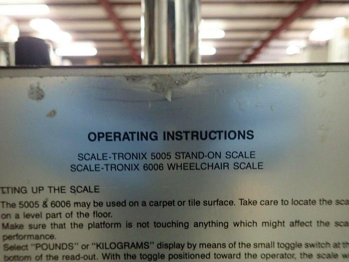 Used Scale-Tronix 50537 5005 Stand-On Scale 6006 Wheelchair Scale