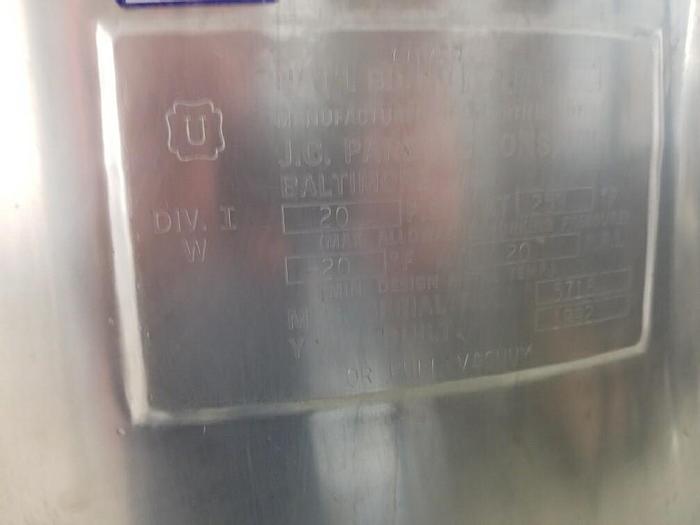 Used 120 LITER / 30 GALLON PARDO GREERCO AGI-MIX KETTLE – S/S – VAC – JKTD (#9476)