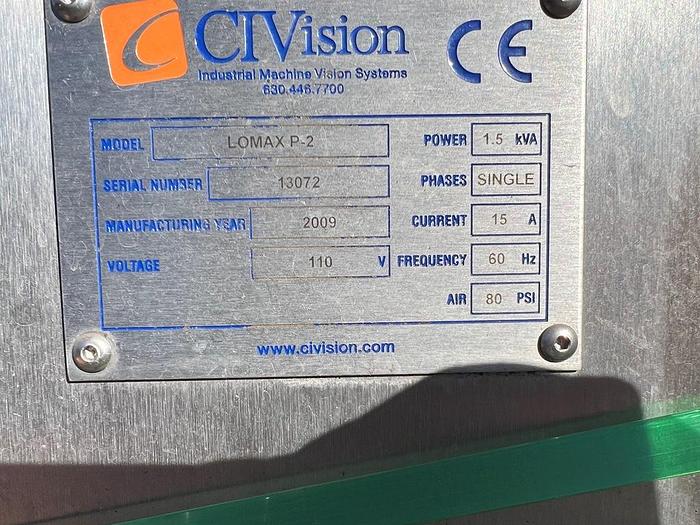 Used Detector, Bottle, Glass, CI Vision / Mettler, Inspection, Model Lomax P-2 #C744899