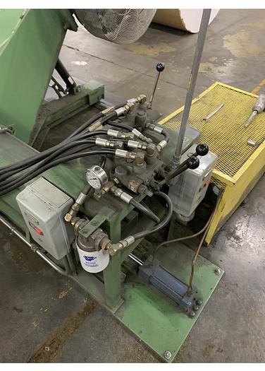 Used 72" WIDE POWELL SHAFTLESS FLOOR PICK UP UNWIND STAND - PENDING SALE