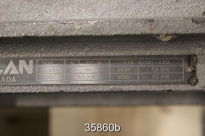 Used Velan 6" Hand Operated Knife Gate Valve, L13-0310C-13SL #35860