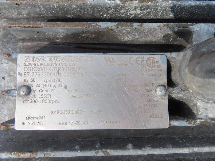 Used 6' X 6' STEVECO PEBBLE MILL - ALUMINA BRICK LINED - 40 HP SEW EURODRIVE