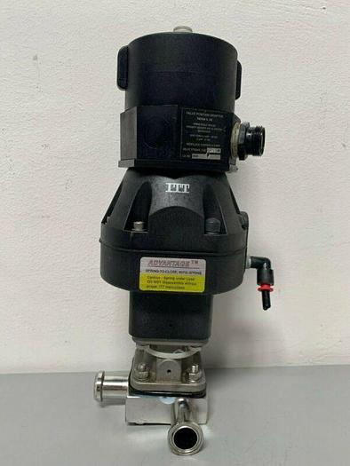Used ITT Pure-Flo A209 3-way Stainless Steel Diaphragm Valve w/ 1" & 2" Sanitary Fit