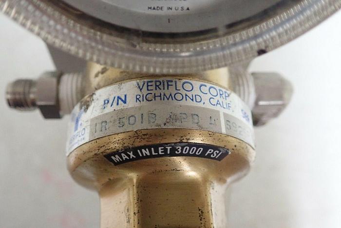 Used Lot of 3 Veriflo IR501B, 43900098 Pressure Regulators w/ USG 100psi 30psi Gauges
