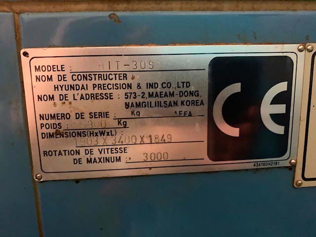 Used Hyundai HIT 30 S - CNC Lathe - 1998