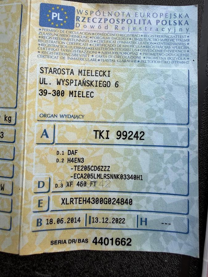 Used 2014 DAF 106.460 XF , eur6 , manualgear