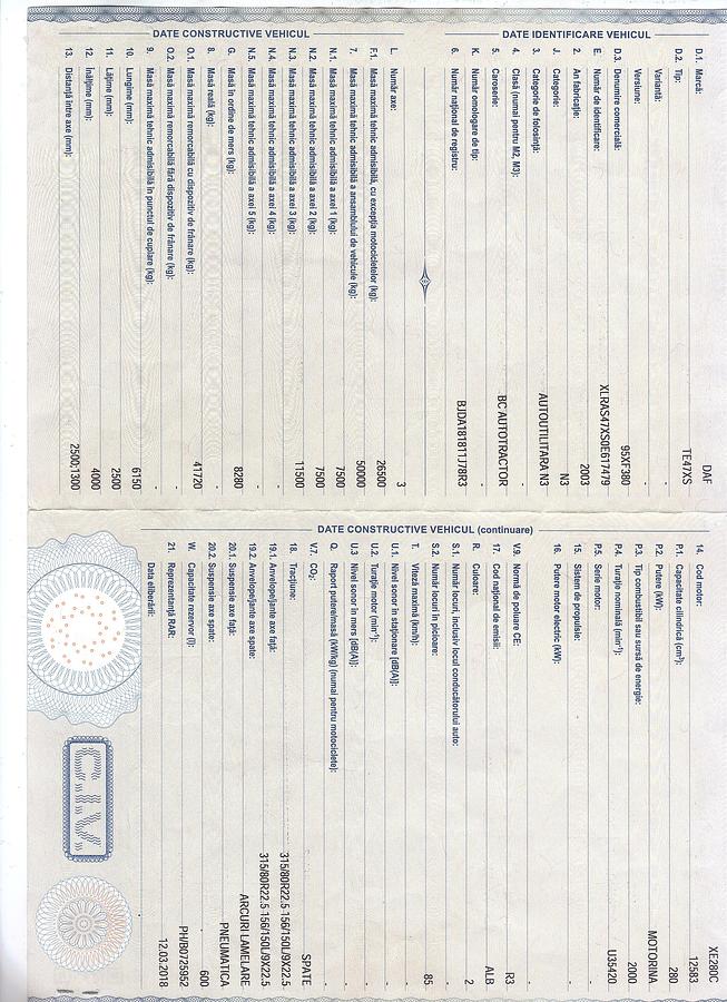 Used 2003 DAF 95 XF 380 6x2 , eur 4, manual gear