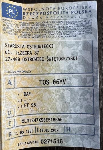 Used 2000 DAF 95.430 manual gear eur2